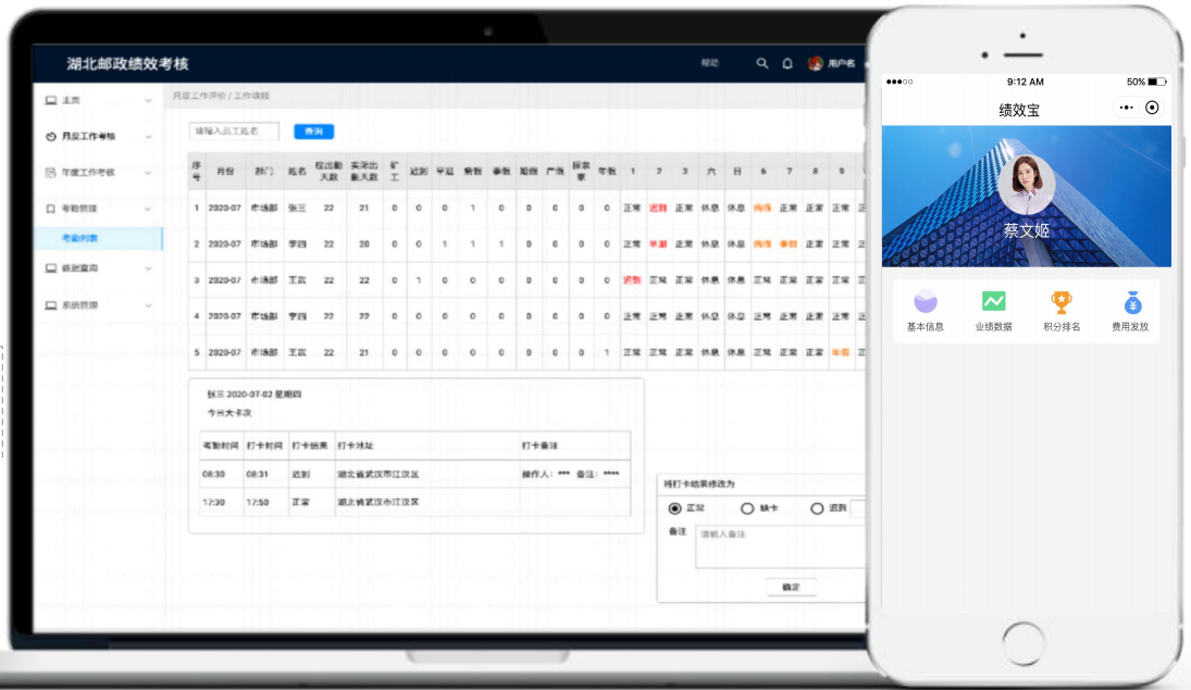 湖北邮政绩效考核系统